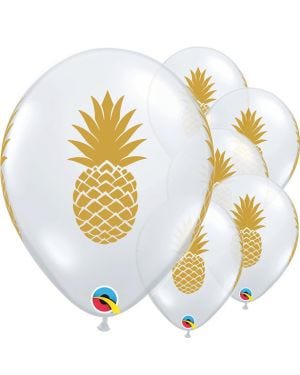 Golden Pineapple Diamond Clear Balloon - 11&quot; Latex (25pk)