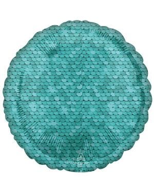 Ocean Blue Sequin Print Balloon - 18&quot; Foil