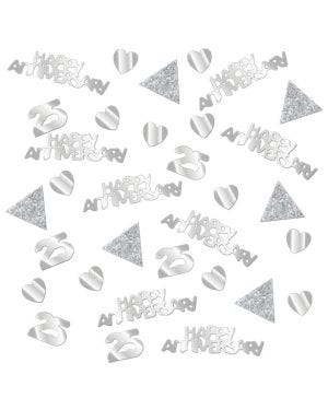 25th Silver Sparkling Wedding Anniversary Table/Invite Confetti (34g pack)