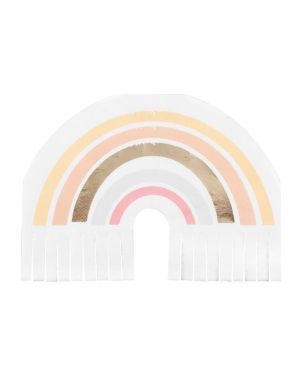 Gold Foiled Natural Rainbow Fringe Napkins (16pk)