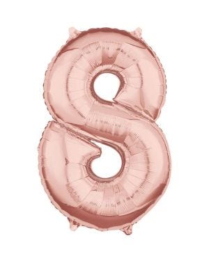 Rose Gold Number 8 Balloon - 26&quot; Foil