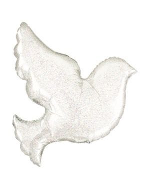 Large Holographic Dove Supersize Foil Balloon - 34&quot;