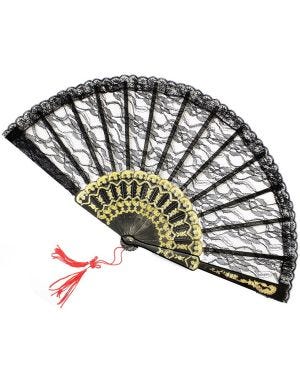 Black Lace Fan - 24cm