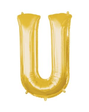 Gold Letter U Balloon - 16&quot; Foil