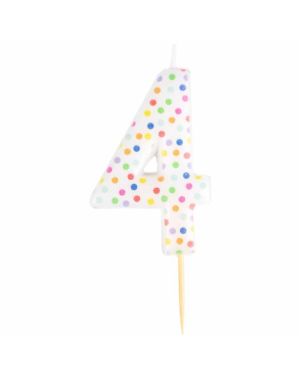Number 4 Dots Candle