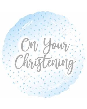 Blue Christening Foil Balloon - 17&quot;