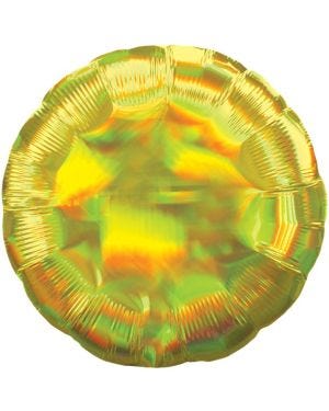Yellow Iridescent Circle Balloon - 18&quot; Foil