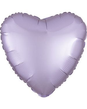 Pastel Lilac Satin Luxe Heart Balloon - 18&quot; Foil