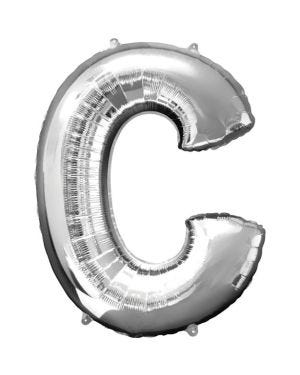 Silver Letter C Balloon - 34&quot; Foil