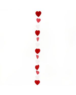 Red, Pink &amp; White Paper Balloon Tail - 1.2m