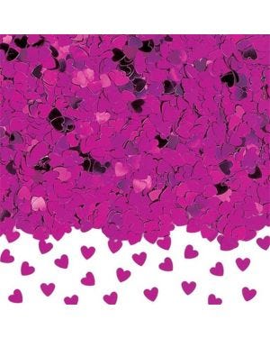 Hot Pink Sparkle Hearts Metallic Confetti (14g pack)