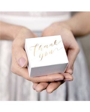 Gold Thank You Favour Boxes (10pk)