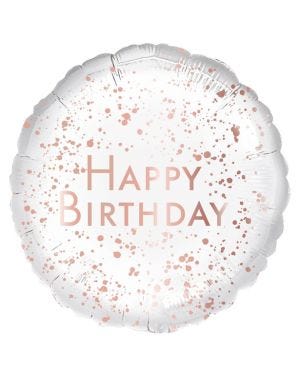 Happy Birthday Rose Gold Foil Balloon - 18&quot;