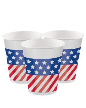 American Flag Plastic Cups - 473ml (25pk)