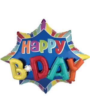 Happy Birthday 3D Supershape Balloon - 35&quot; Foil