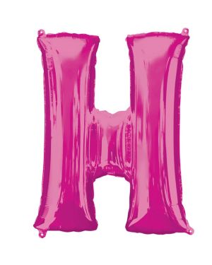 Pink Letter H Air Filled Balloon - 16&quot; Foil