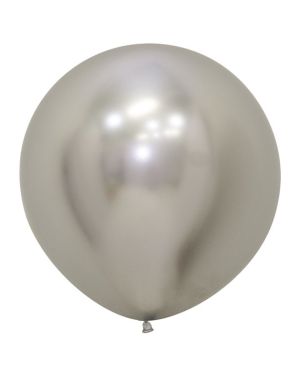 Reflex Silver Balloons - 24&quot; Latex (3pk)