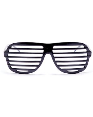Black Slatted Glasses