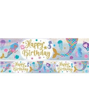 Iridecent Mermaid Happy Birthday Banner - 2.7m