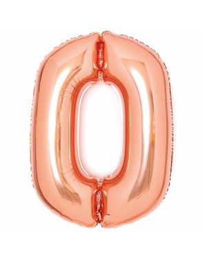 Rose Copper Foil Number Balloons - 34&quot;