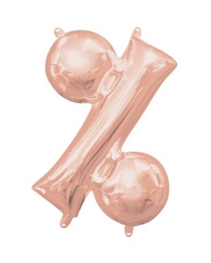 Rose Gold Percentage Air Filled Balloon - 16&quot; Foil