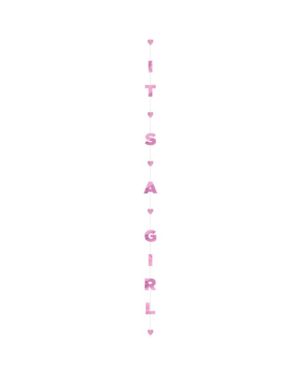 Its A Girl Glitter Paper Balloon Tail - 1.8m