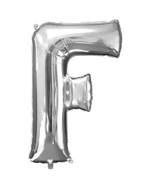 Silver Letter F Balloon - 34&quot; Foil