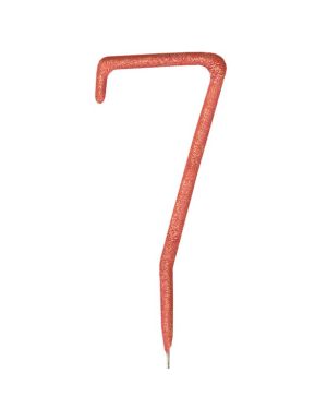 Rose Gold Sparkler Number 7 Candle - 17.8cm