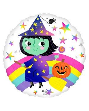 Rainbow Witch Balloon - 18&quot; Foil
