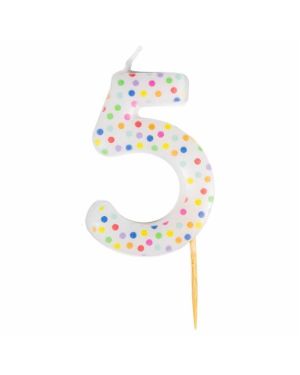 Number 5 Dots Candle