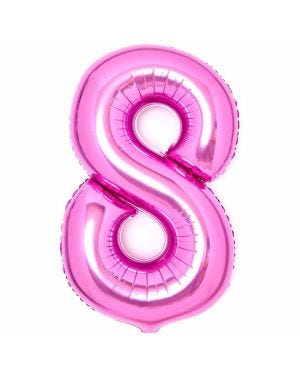 Number 8 Pink Foil Balloon - 34&quot;