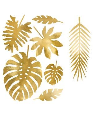 Gold Tropical Leaf Decorations (21pcs)