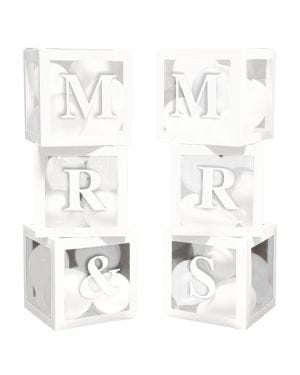 Mr &amp; Mrs Balloon Boxes Decoration Kit (6pk)