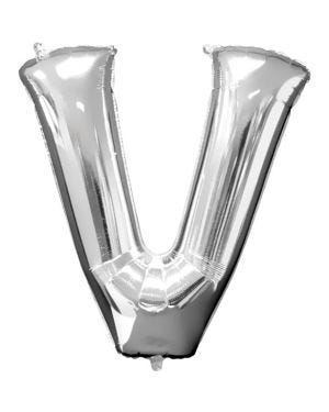 Silver Letter V Balloon - 34&quot; Foil