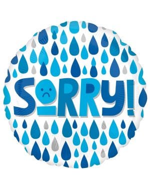 Sorry Raindrops Balloon - 18&quot; Foil