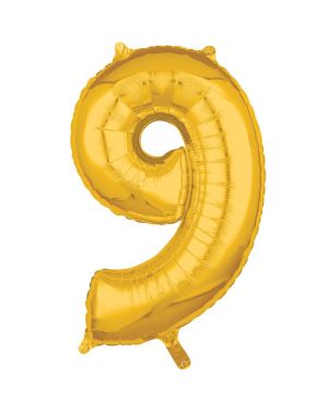 Gold Number 9 Balloon - 26&quot; Foil