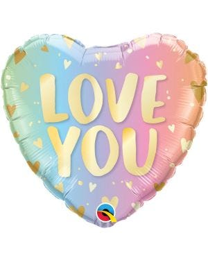 Pastel Ombre &amp; Hearts Love Balloon - 18&quot; Foil
