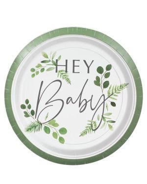 Botanical Baby Paper Plates - 24cm (8pk)