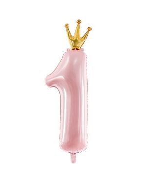 Pastel Pink 1st Birthday Princess Balloon - 35&quot; Foil
