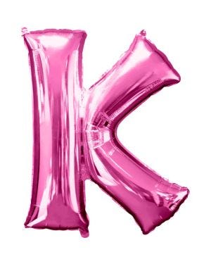 Pink Letter K Balloon - 34&quot; Foil