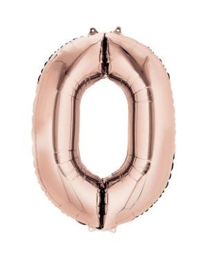 Number 0 Rose Gold Foil Balloon - 34&quot;