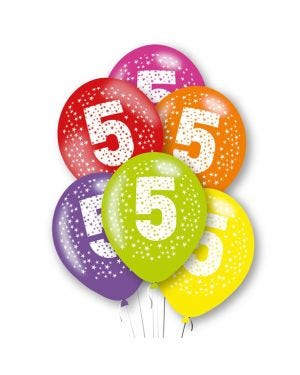 Age 5 Latex Balloons - 11&quot; (6pk)
