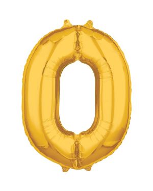 Gold Number 0 Balloon - 26&quot; Foil