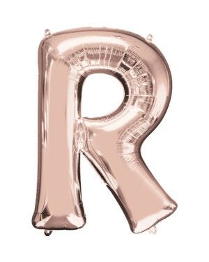 Rose Gold Letter R Balloon - 34 Foil