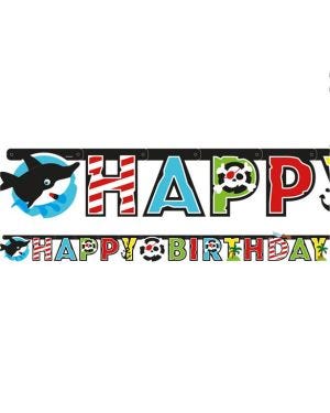 Captain Pirate &#039;Happy Birthday&#039; Paper Banner - 1.8m