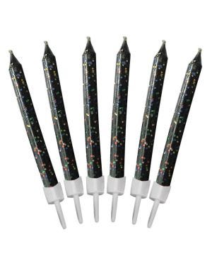 Black Glitter Candles (12pk)