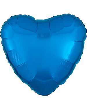 Metallic Blue Heart Balloon - 18&#039;&#039; Foil