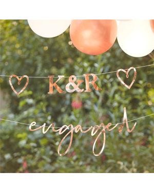 Engaged Rose Gold Customisable Bunting