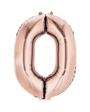 Rose Goid Foil Number Balloons - 16&quot; Air Fill