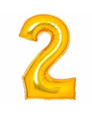 Number 2 Gold Foil Balloon - 34&quot;